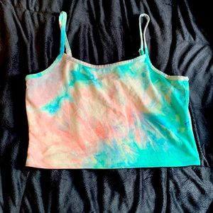 Cropped tie dye tank top